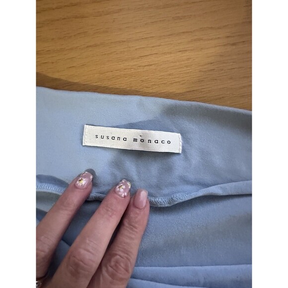 Susana Monaco Maxi Skirt Womens M Baby Blu Jersey Knit Pull On Minimalist Modest - Picture 11 of 11